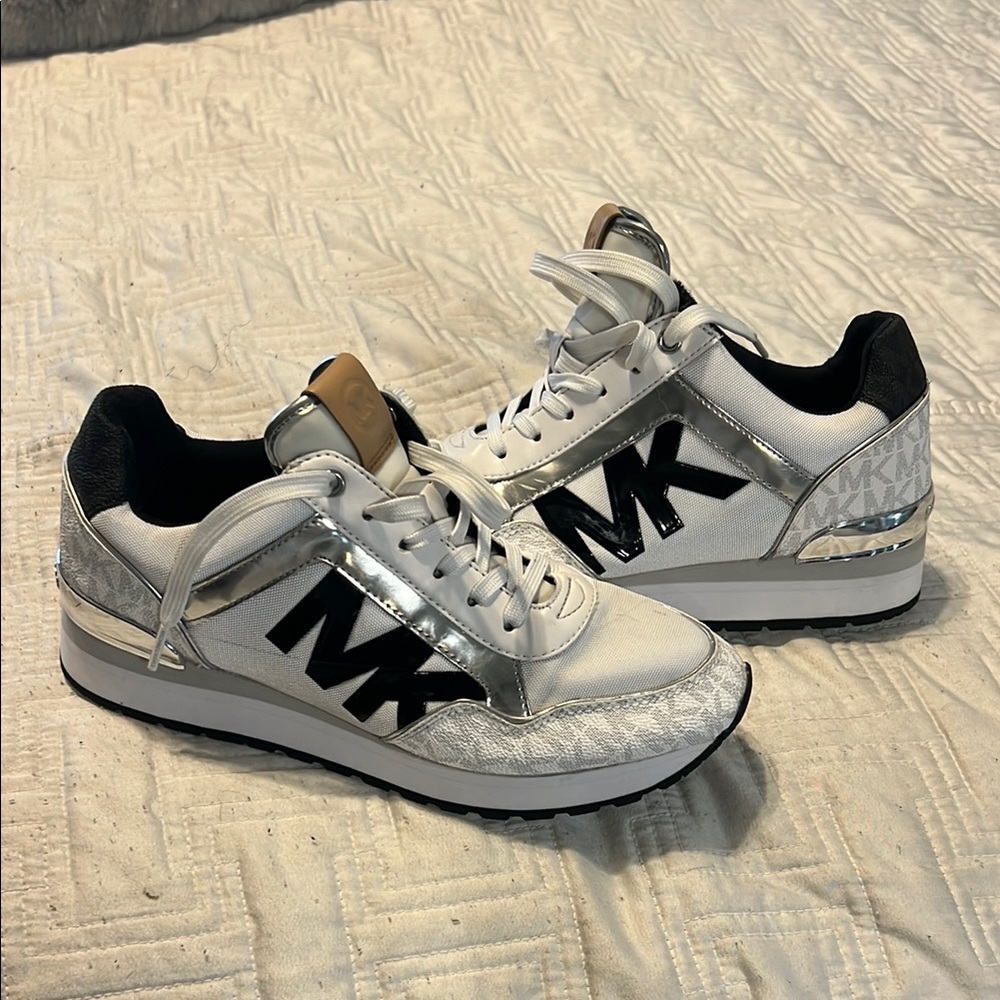 Michael Kors White and Black Sneakers